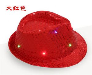 Sombrero intermitente Led de vaquero iluminado con lentejuelas rosas Lentejuelas intermitentes Led Mardi Gras Sombrero de lentejuelas, Mardi Gras Sombreros Concierto - Product Image 2