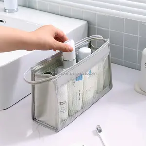 Toilettas Bad Doorzichtige Huidverzorging Organizer Mesh Binnenzak Met Rits Make-Up Zakje Cosmetische Tassen Of Zakjes