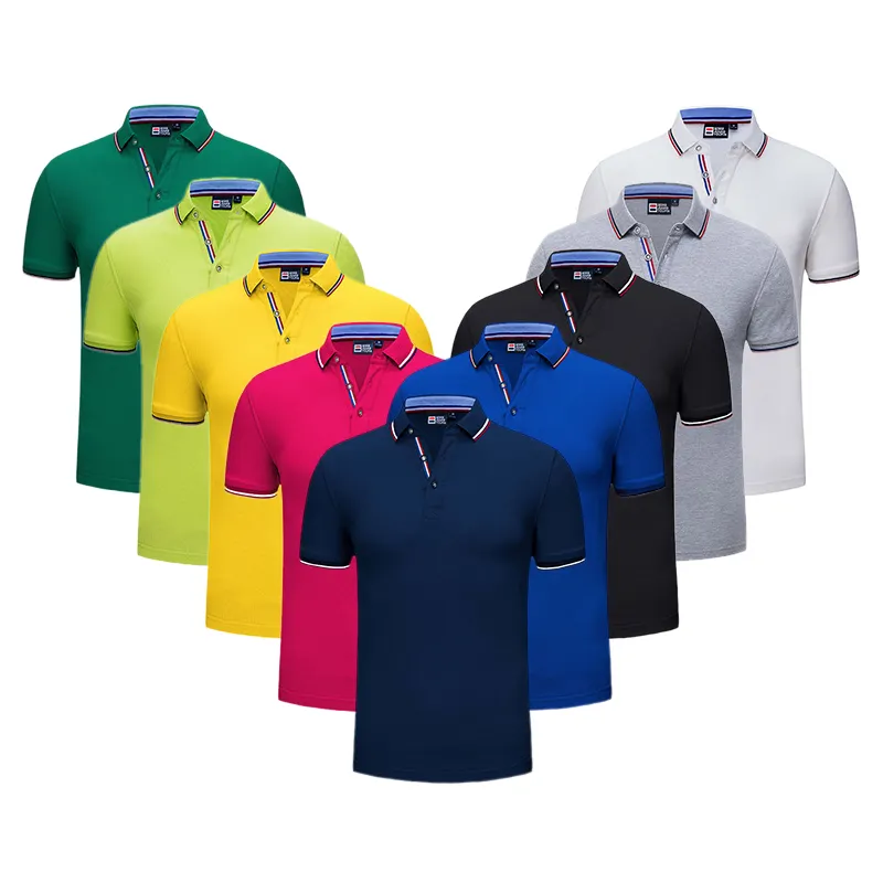 Logotipo personalizado ropa de golf camiseta de alta calidad Piqué tela de malla de algodón transpirable hombres Golf camisetas polo camisa poloshirts