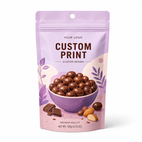 Sachet Mylar personnalisé imprimé, refermable, de qualité alimentaire, pour noix, chocolat, bonbons et snacks