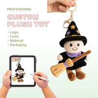 Porte-clés pendentif magicien en peluche personnalisé avec rembourrage en coton PP, poupée animée de dessin animé personnalisable