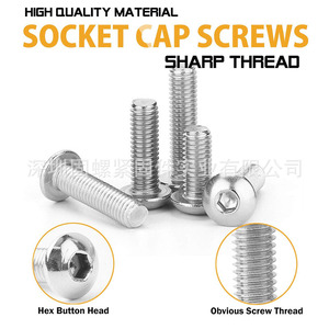 304 Stainless Steel Round Head Hex <b>Socket</b> <b>Screws</b> 1080pcs Boxed With Nuts And Washers Metric ISO7380 Class 8.8 - Product Image 3