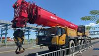 Grue Sany 220 tonnes d'occasion de haute qualité, grande machinerie de construction à bas prix, moteur Scania, hydraulique Rexroth, portée de levage 80m