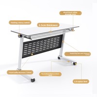 Ensemble Chaise et Bureau Mobile Pliant Moderne Minimaliste pour Formation et Conférence, Idéal pour Établissements Éducatifs, Modulaire en Acier Longue Durée