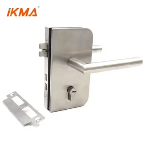 IKMA-cerradura de puerta cuadrada de acero inoxidable, resistente, de vidrio a la pared, de un solo lado