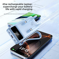 Nouvelle batterie externe portable à charge rapide bidirectionnelle Type-C avec logo personnalisé, charge rapide 22,5 W, 10000 mAh, 4 câbles intégrés