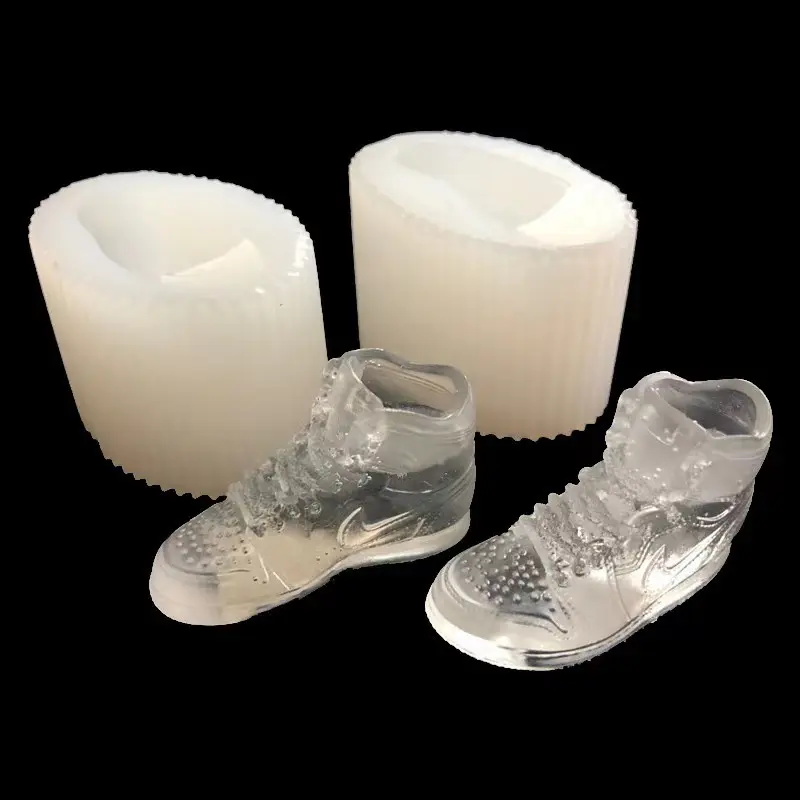 Molde de resina epoxi para decoración de zapatillas de baloncesto 3D, molde de silicona para hacer velas