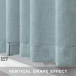 Cortinas de lino Light Airy Semi Privacidad Cortinas transparentes para dormitorio para sala de estar Tab Back Loop Pocket Soft Natural Woven Plain - Product Image 5