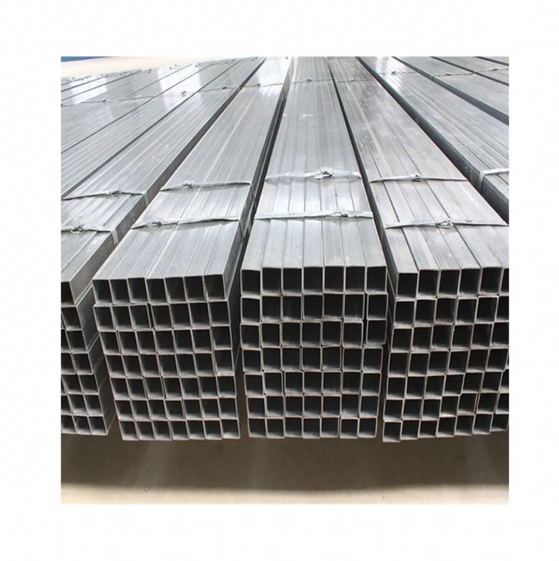 Tubos de aço soldado carbono suave galvanizado, perfis quadrados e retangulares para materiais de construção, tubos quadrados e retangulares