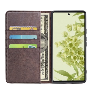 Folio design brown couleur véritable téléphone en cuir folio boîte mobile téléphone portefeuille pour google <span class=keywords><strong>pixel</strong></span> <span class=keywords><strong>6</strong></span> cas - Product Image 2
