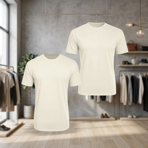 เสื้อยืดผู้ชายผ้าฝ้าย 180GSM ทรงเข้ารูป แขนสั้น แห้งเร็ว ผ้าตาข่ายย้อมเส้นด้าย ป้องกันขนร่วง ป้องกันรังสียูวี ระบายอากาศได้ดี - Product Image 2