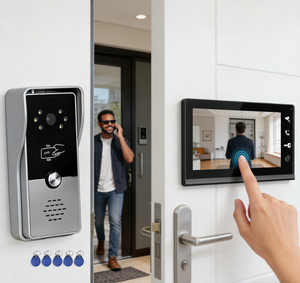 Sistema de Videoportero con Pantalla de 7 Pulgadas, Visión Nocturna, Intercomunicador con Pantalla Clara, Timbre de Audio para Seguridad en el <span class=keywords><strong>Hogar</strong></span>, para Viviendas y Villas - Product Image 2