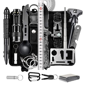 Trousse de premiers soins Dericsson noire en ABS imperméable, 16 en 1, équipement de survie en plein air, trousse de survie d'urgence - Product Image 1