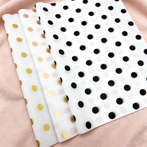 Supplier Custom Logo Gold Polka Dot Semi Transparent <b>Tissue</b> Paper <b>Wedding</b> Gift Wrapping <b>Tissue</b> Paper - Product Image 3
