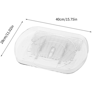 <b>Clear</b> Square Plastic Fridge Organizer Storage Kitchen Countertop Lazy Susan Turntable Refrigerator Rotated Tray Food <b>Container</b> - Product Image 2