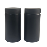 Bouteille en verre noir mat de haute qualité de 1 à 16oz ronde avec bouchons à l'épreuve des enfants utilisés pour les fleurs séchées, les bonbons et les plantes