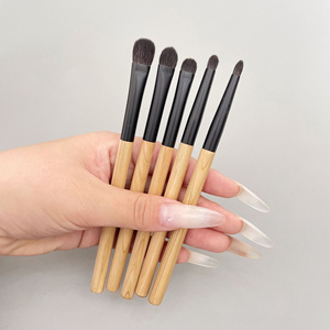 Ensemble de 14 pinceaux de maquillage en poils d'écureuil, faits à la main, manche en bois plat, pour le visage, les yeux, la poudre, les fards à paupières, kit de pinceaux cosmétiques personnalisés - Product Image 3