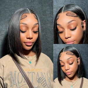 13x4 Lace Frontal 7 Inch Straight <b>Bob</b> <b>Wig</b> 100% Human Hair Short Straight <b>Bob</b> Lace Front <b>Wigs</b> For Women - Product Image 5