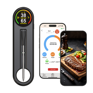 Thermomètre numérique sans fil intelligent à sonde ultra-fine 820FT avec écran/support rotatif, contrôle par application pour barbecue, grillades et cuisson des aliments - Product Image 1