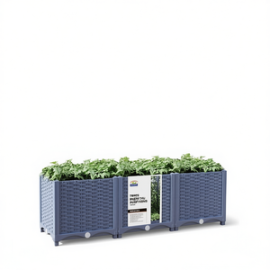 Jardinière avec treillis et portail 47,2x15,7x53,5 pouces en PP, rectangulaire, moderne, pour usage extérieur - Product Image 1