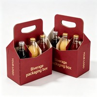 Boîtes à boissons en carton ondulé en gros avec poignée pour bière, jus, boissons, vodka, canettes
