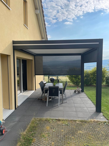 RKOVE RK-E1 Modern Aluminum Pergola Black Powder Coated <b>Square</b> <b>Frame</b> Weather Resistant Backyard Outdoor Structure - Product Image 2