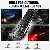 Lampe torche LED étanche en alliage d'aluminium X736 avec base magnétique Type-C 1000mAh pour réparation automobile, atelier et camping