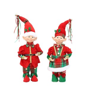 Muñecos de Peluche de Duendes Navideños, Rojos y Verdes, de Tela, con Patas Largas, Unisex, Decoraciones Navideñas, 20105 cm, Regalo de Navidad - Product Image 3