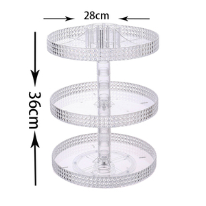 Desmontable <span class=keywords><strong>360</strong></span> rotar diamante Organizador De Maquillaje Organizador De escritorio acrílico caja De almacenamiento De plástico - Product Image 2