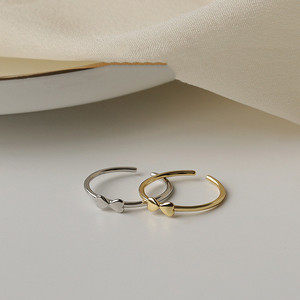 Women's Bow <b>Ring</b> <b>Adjustable</b> Opening Minimalist Style Silver Gold Everyday Wear Jewelry - Product Image 4