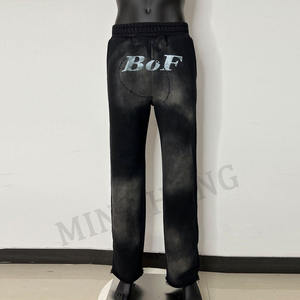 Pantalon de survêtement baggy design pour homme, style de rue, imprimé délavé vintage, sans cordon de serrage - Product Image 4