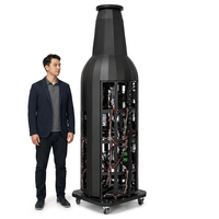 Écrans d'affichage LED flexibles sur pied P2 en forme de bière avec panneau publicitaire vidéo couleur pour les salons de thé au lait
