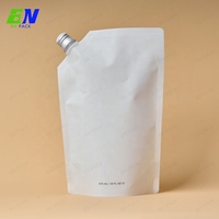 Recharge écologique PCR-PE recyclable en papier kraft Pochette debout Sacs en papier kraft liquide Pochette à bec pour shampoing, lotion savon
