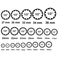 Jeu de douilles à tête cylindrique à 12 pans (Torx) de 8 à 36 mm, 21 pièces, OEM 1/2 pouce