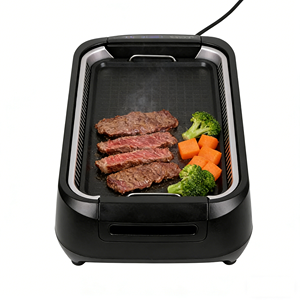<span class=keywords><strong>Grill</strong></span> électrique d'intérieur <span class=keywords><strong>sans</strong></span> <span class=keywords><strong>fumée</strong></span> 1500W, extraction de <span class=keywords><strong>fumée</strong></span> turbo, plaque amovible, contrôle numérique, antiadhésif, compatible VR - Offre Spéciale - Product Image 2