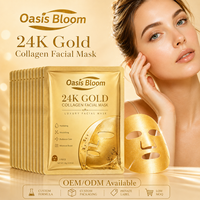 Masque facial hydratant anti-âge et éclaircissant au collagène et à la vitamine C, enrichi en or 24 carats, à base de plantes, pour le visage – Produit coréen de soin OEM/ODM