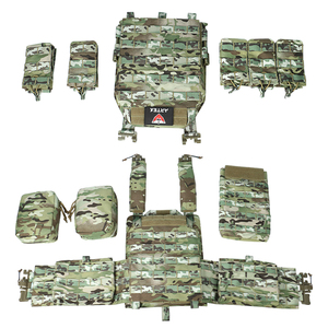 Gilet tactique porte-plaques Multicam avec système MOLLE et boucles à dégagement rapide – Comprend des pochettes pour chargeurs ; Convient pour le transport - Product Image 4