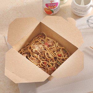 Boîtes d'emballage en papier kraft jetables pour la vente en gros, contenants alimentaires à emporter, boîtes à lunch pour la restauration rapide avec couvercle pliable - Product Image 5