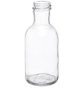 玻璃瓶新设计批发长颈8盎司12盎司玻璃瓶带金属盖果汁葡萄酒