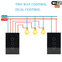 Interruptores Inteligentes para el Hogar, Control de Iluminación Táctil, Control Remoto Inalámbrico, Interruptor de Pared Eléctrico, Compatible con Google Alexa, Apple HomeKit, App Matter, 2 Vías, 3 Vías
