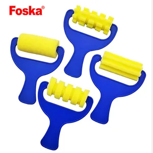 Foska new item 4 pcs color foam roller sponge brushes or watercolor painting