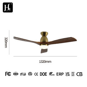 Ventilador de techo inteligente de diseño moderno, grande, para interiores, color negro, con 3 aspas, control remoto inteligente y luces LED. - Product Image 3