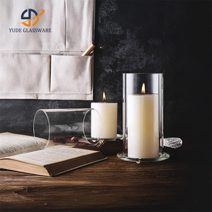 Porte-bougie cylindrique en verre soufflé à la <span class=keywords><strong>main</strong></span>, élégant et professionnel, pour décoration de mariage et d'hôtel de luxe - Product Image 5