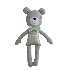 Handmade fabric Stuffed bear doll stuffed bear craft Bear soft toys girl gift home decoration girl birthday gift