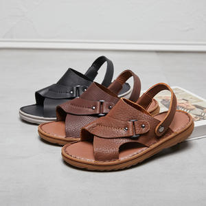 Sandalias de Cuero Vacuno Suave para Hombre, Cosidas a Mano, Verano 2026, Cómodas, 2 en 1, Punta Abierta, Resistentes al Desgaste, Antideslizantes - Product Image 2