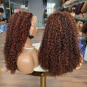Perruques Lace Front, Perruques en cheveux humains pour femmes, Super Double Drawn Color # Perruques en cheveux humains bouclés P4350 - Product Image 2