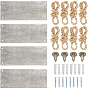 Estantes de Pared Rústicos Boho de Madera y Cuerda de Yute de un Solo Nivel, Multifuncionales, con Herrajes Incluidos, para Plantas, Dormitorio, Baño, Cocina, Decoración del Hogar - Product Image 5