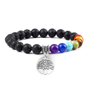 Bracelets <span class=keywords><strong>de</strong></span> perles <span class=keywords><strong>de</strong></span> thérapie énergétique spirituelle du yoga des <span class=keywords><strong>7</strong></span> <span class=keywords><strong>chakras</strong></span>, or argenté, arbre <span class=keywords><strong>de</strong></span> vie, pierre volcanique, <span class=keywords><strong>bracelet</strong></span> en œil <span class=keywords><strong>de</strong></span> <span class=keywords><strong>tigre</strong></span> coloré - Product Image 2