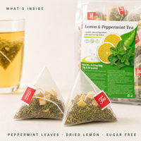 Citroen Pepermunt Kruidenthee Piramide Thee Zakjes 90g 30 Sachets Suiker Vrij Cafeïnevrij Topkwaliteit Koudgezetelde Thee Groothandel Private Label OEM