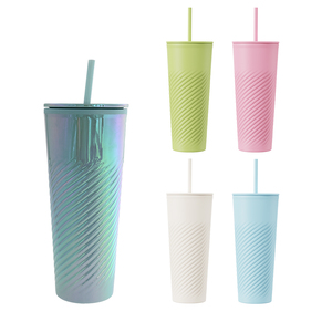 EVERSHINE Gobelet en plastique personnalisé avec logo, bouteille d'eau portable pour <span class=keywords><strong>camping</strong></span> et été, avec paille, double paroi, finition mate - Product Image 4